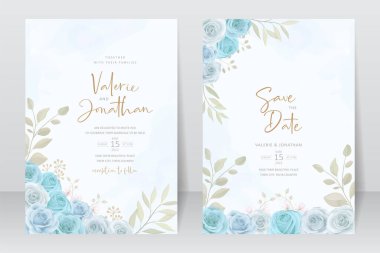 Güzel güller davet kartı şablonu