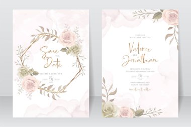 Güzel güller davet kartı şablonu