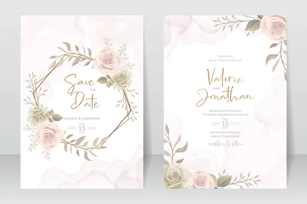 Güzel güller davet kartı şablonu