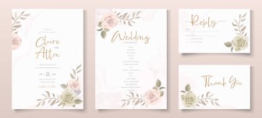 Güzel güller davet kartı şablonu