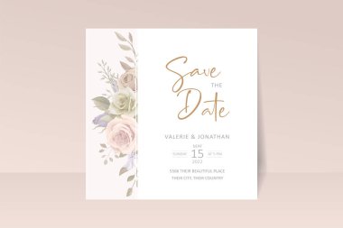 Güzel güller davet kartı şablonu