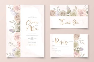 Güzel güller davet kartı şablonu