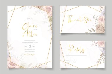 Güzel güller davet kartı şablonu