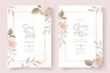 Güzel güller davet kartı şablonu