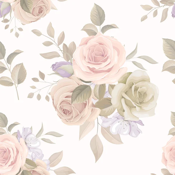 Diseño Patrón Sin Costuras Con Hermosa Flor Rosa — Vector de stock
