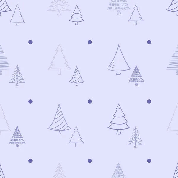 Patrón Sin Costura Con Árbol Navidad Dibujado Mano — Vector de stock