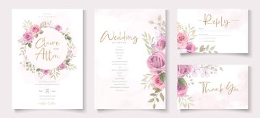 Güzel, yumuşak bir çiçek ve düğün davetiyesi tasarımı bırakır.