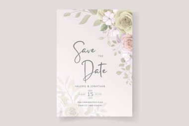 Güzel, yumuşak bir çiçek ve düğün davetiyesi tasarımı bırakır.