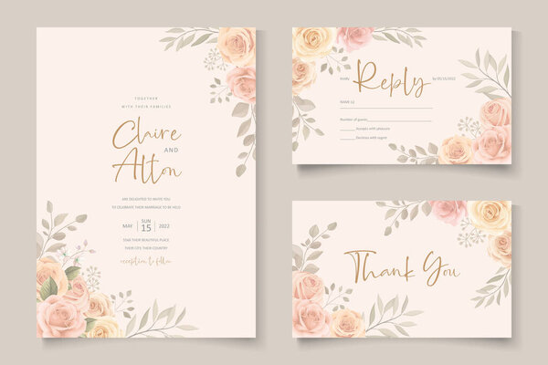 Набор элегантных цветочных свадебных открыток ручной работы