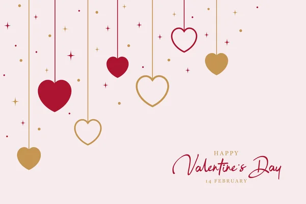 Fondo Minimalista Feliz Día San Valentín — Vector de stock
