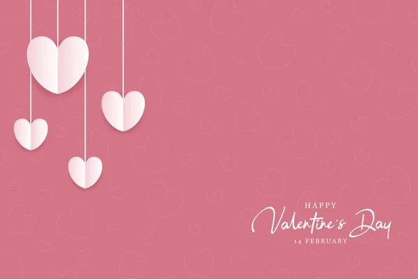 Fondo Minimalista Feliz Día San Valentín — Vector de stock