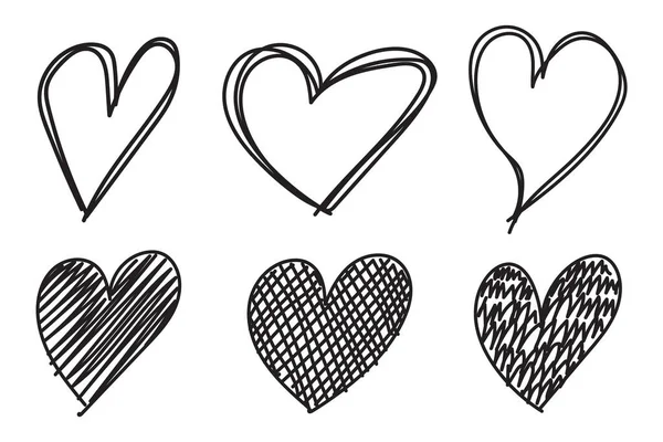 Hand Drawn Heart Icon Collection — Wektor stockowy