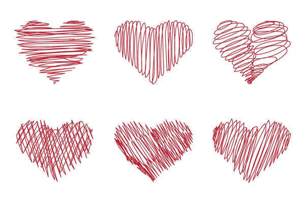 Hand Drawn Heart Icon Collection — Stockový vektor