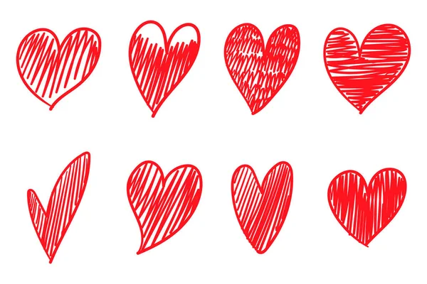 Колекція Намальованих Сердець — стоковий вектор