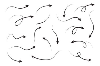 El çizimi ok karalama koleksiyonu