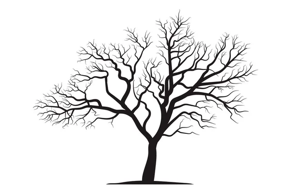 Scary Dead Tree Silhouette Image — Stock Vector