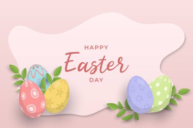 Kağıt stilinde mutlu paskalya arkaplanı