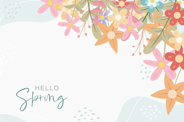 Schöne Handgezeichnete Frühling Blume Hintergrund — Stockvektor