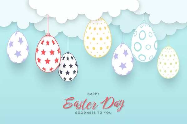 Happy Easter Background Paper Style — Stock Vector