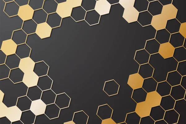 Modèle Hexagonal Sur Fond Noir — Image vectorielle