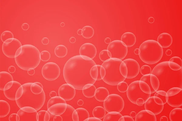 Abstract Bubbles Red Background — Stock Vector