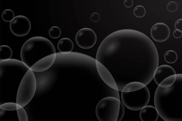 Abstract Bubbles Black Background — Stock Vector