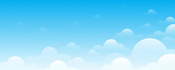Blauwe Lucht Achtergrond Met Wolken — Stockvector