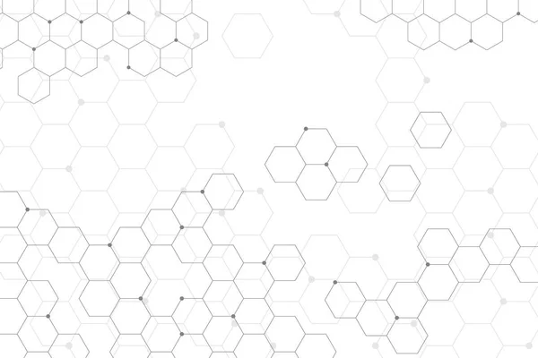 Fond Blanc Avec Hexagone Vert Tech — Image vectorielle