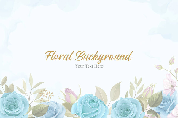 Beautiful floral background with blue flowers