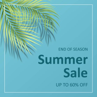Yaz indirimi tropikal afiş şablonu tasarımı