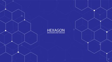 Mavi arkaplanda beyaz altıgen deseni