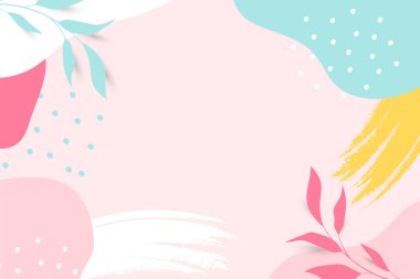 El çizimi renkli Memphis arka plan tasarımı