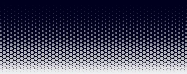 Blue Background Orange Hexagon Halftone Dots — Stok Vektör