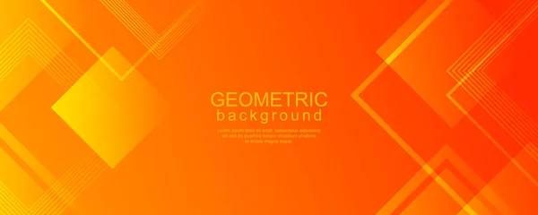 Minimal Geometric Background Dynamic Square Design Orange Gradient Color — Vetor de Stock