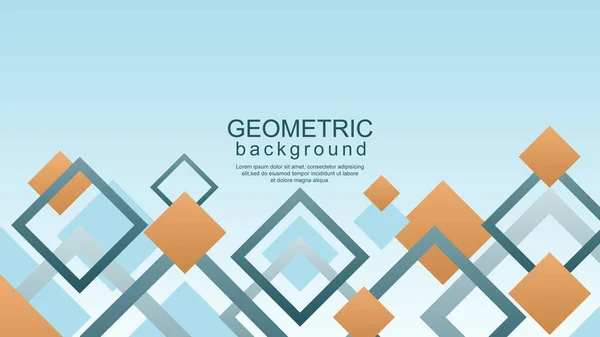 Minimaler Geometrischer Hintergrund Mit Dynamischem Quadratischen Design Orangefarbenem Farbverlauf — Stockvektor