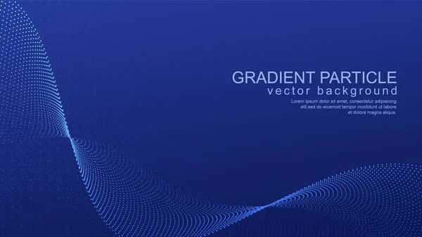Gradient Wave Particles Black Background — Vettoriale Stock