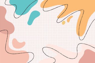 Modern colorful pastel gradient abstract shapes on memphis style background