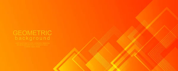 Minimal Geometric Background Dynamic Square Design Orange Gradient Color — Vector de stock