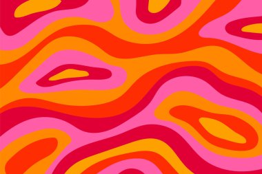 Groovy psychedelic background with colorful design