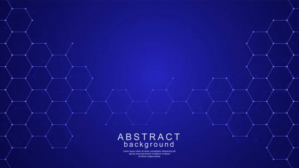Tech Hexagon Background Blue Gradient — Stockvektor
