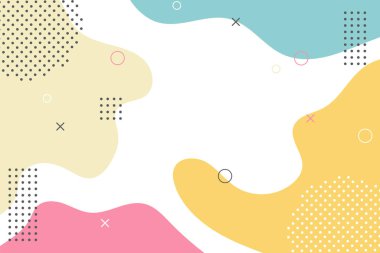 Modern colorful pastel gradient abstract shapes on memphis style background