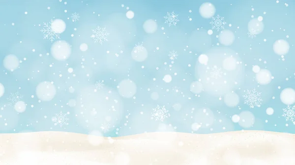 Hermoso Fondo Navidad Con Diseño Bokeh Copo Nieve — Vector de stock