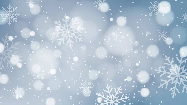 Hermoso Fondo Navidad Con Diseño Bokeh Copo Nieve — Vector de stock