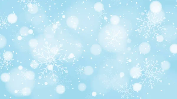Hermoso Fondo Navidad Con Diseño Bokeh Copo Nieve — Vector de stock