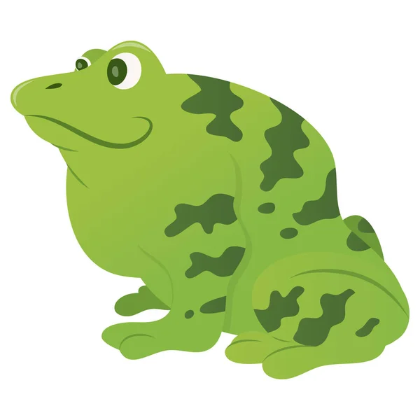 Ein Cartoon Vektor Illustriert Einen Muskulösen Frosch — Stockvektor