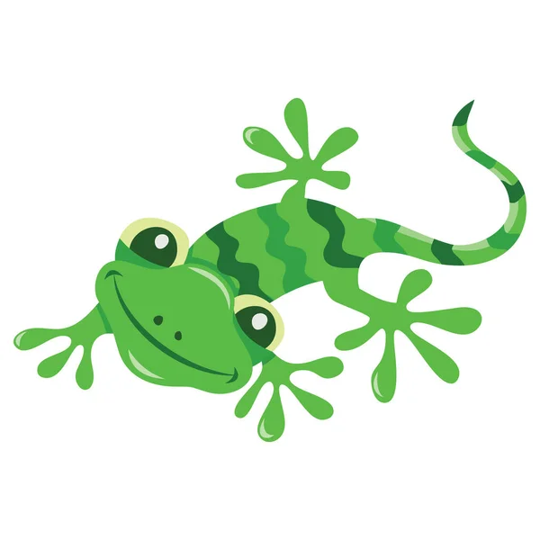 Cartoon Vector Illustration Cute Gecko Lizard — Stock Vector