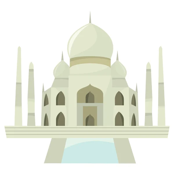 Illustration Vectorielle Dessin Animé Bâtiment Taj Mahal Inde — Image vectorielle