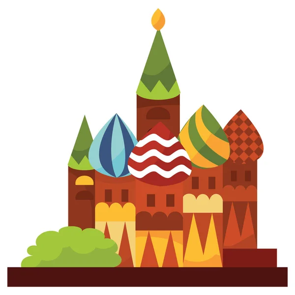 莫斯科红方大教堂的卡通矢量图解 — 图库矢量图片