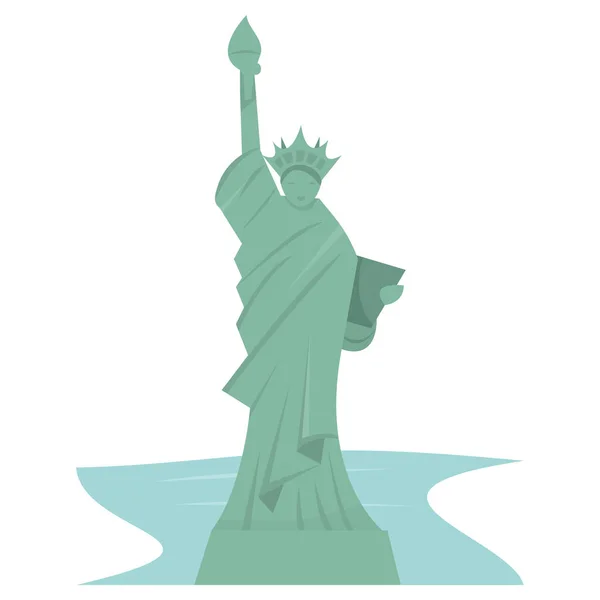 Cartoon Vector Illustration Statue Liberty New York — Stock Vector