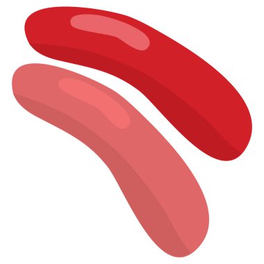 İki sosisin karikatür vektör çizimi.